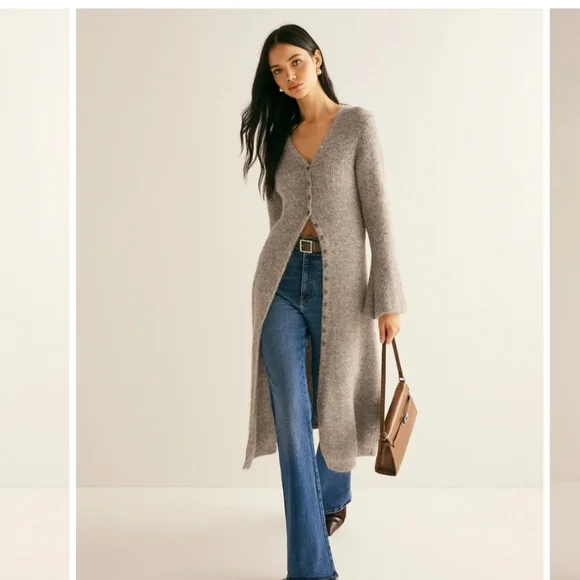 Commense Stacking V-Neck Split Breasted Sweater Dress - Picture 9 of 9